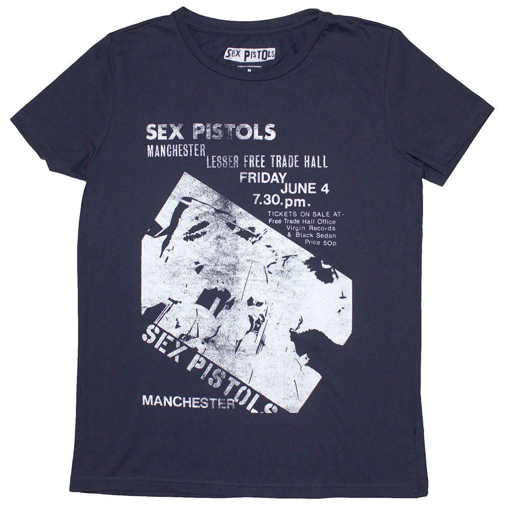 Sex Pistols - Manchester Flyer T-shirt Femme - Bleu foncé